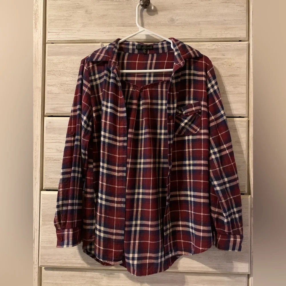 Lucca Couture Flannel Button Down - Picture 1 of 4